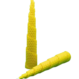 VELA EN ESPIRAL DE CERA DE ABEJA NATURAL 20 CM.